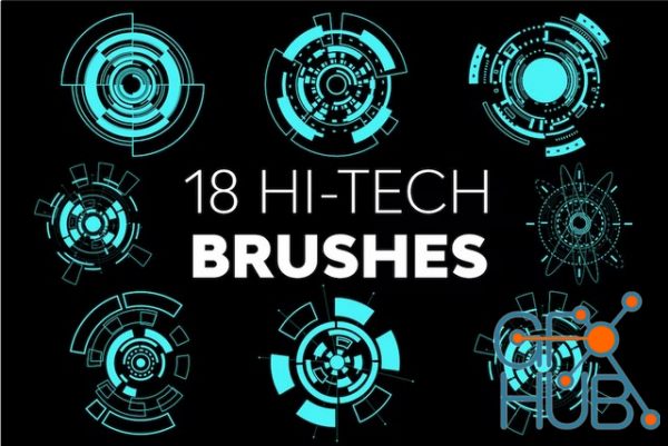 Envato – 18 Hi-Tech Brushes